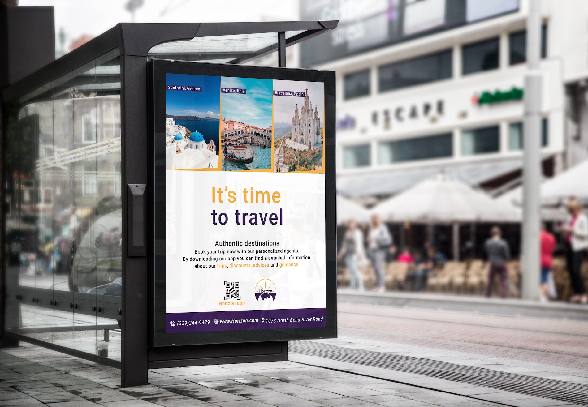 Bus Stop Billboard Mockup