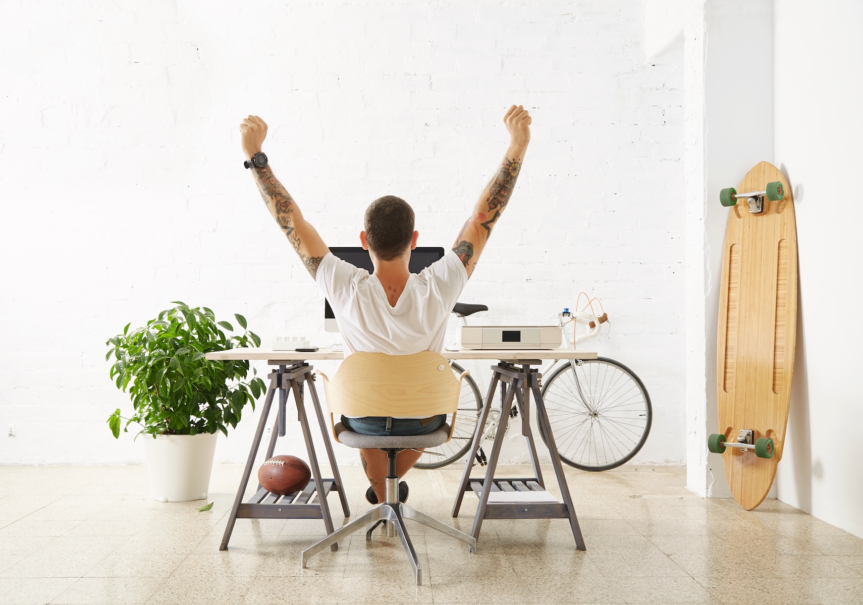 Freelancer With Many Hobbies Working At Home Set